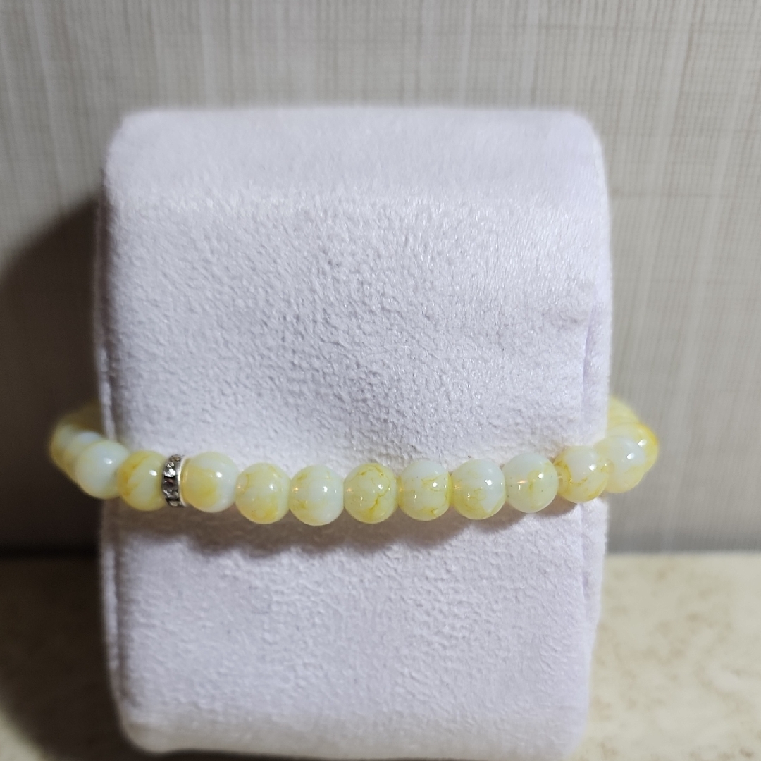 1pc Yellow Beaded Bracelet 6mm